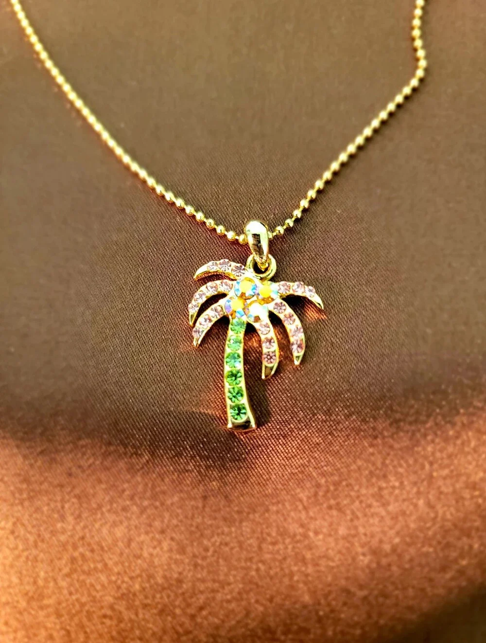Cookee Lee Gold-Tone Palm Tree Pendant Necklace - Gold